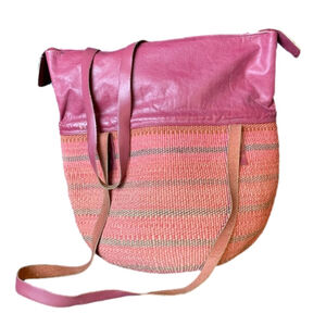 Large hand woven basket bag purse